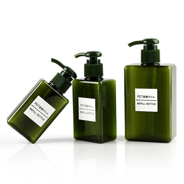 Lotion pump sprayer bottle PET material square distributor  shampoo