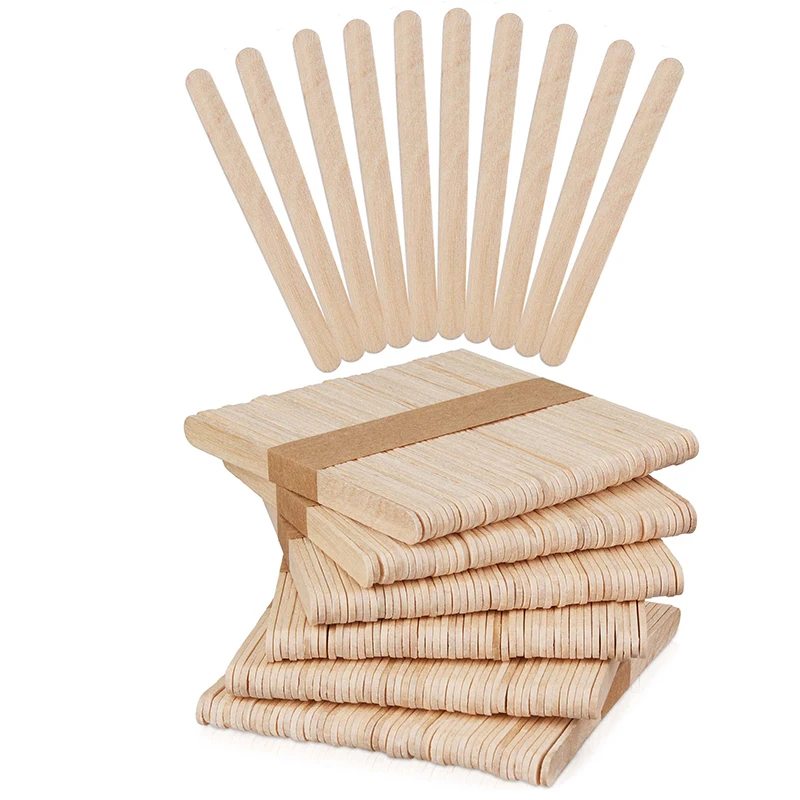 Eco-Friendly Laser-Cut Your Logo Customized Indispensable Smoothness Eco Birch Wooden Ice Cream Sticks