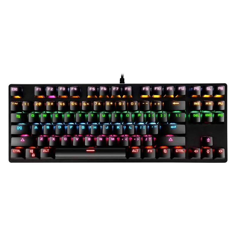 Черная Проводная игровая клавиатура JINMS K550 механическая с RGB подсветкой мини-клавиатура 87