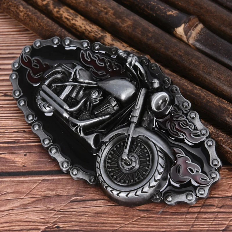 Fashion New Luxury Eagle Metal Silver Black Alloy Motorcycle Shape Western Men Belt Buckle For Cowboys Cowgirls