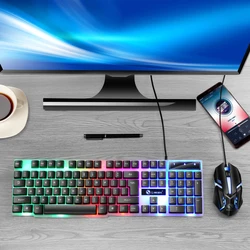 Selead Factory Mechanical Keyboard and Mouse Wired Combo Backlit 104 Key Mechanical Keyboard RGB Mouse
