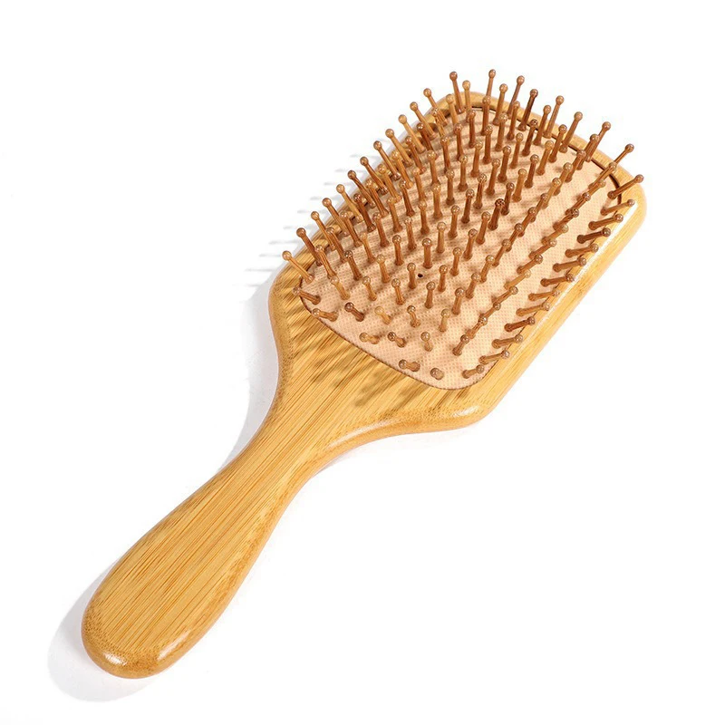 Wholesale Massage Natural Bamboo Bristle Air Cushion Comb And Hair Brush Custom Logo Wood Paddle Hairbrush Wooden Hair Brushes