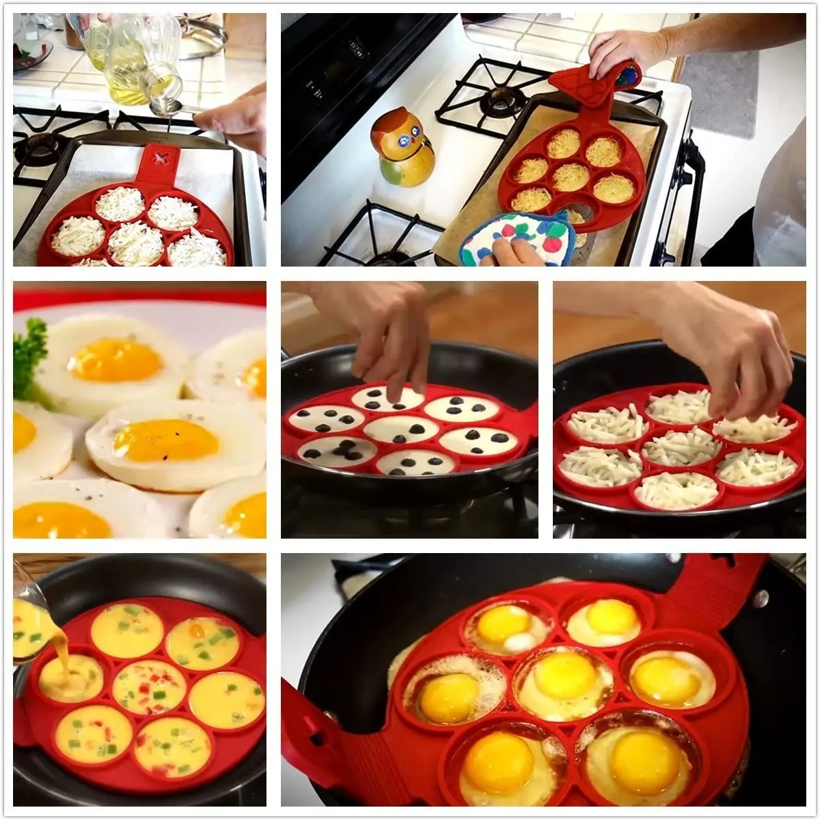 Best selling  Egg Frying Machine Silicone Pancake Maker Non-stick Cake Molds Pan Flip Tools Egg Rings Mould Pastry Mat Baki