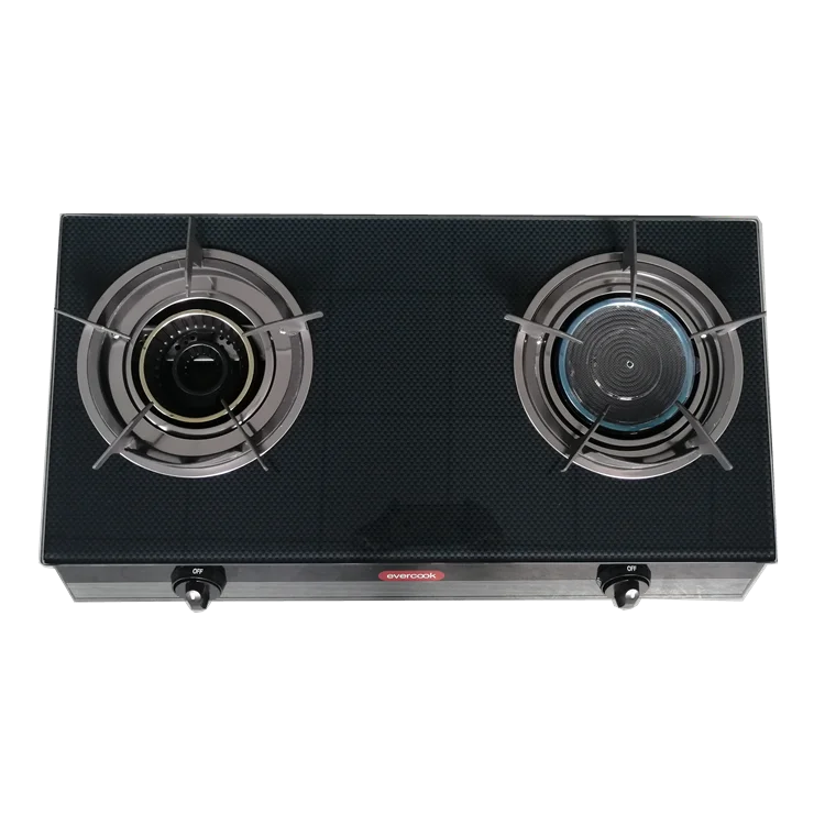 2 burner infrared cast iron burner household kitchen appliance energy saving big flame tempered glass gas burner