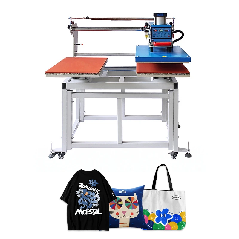 Efficient different size option Pneumatic Double Station Automatic Open Heat Transfer Press Machines for High-Quality Printing