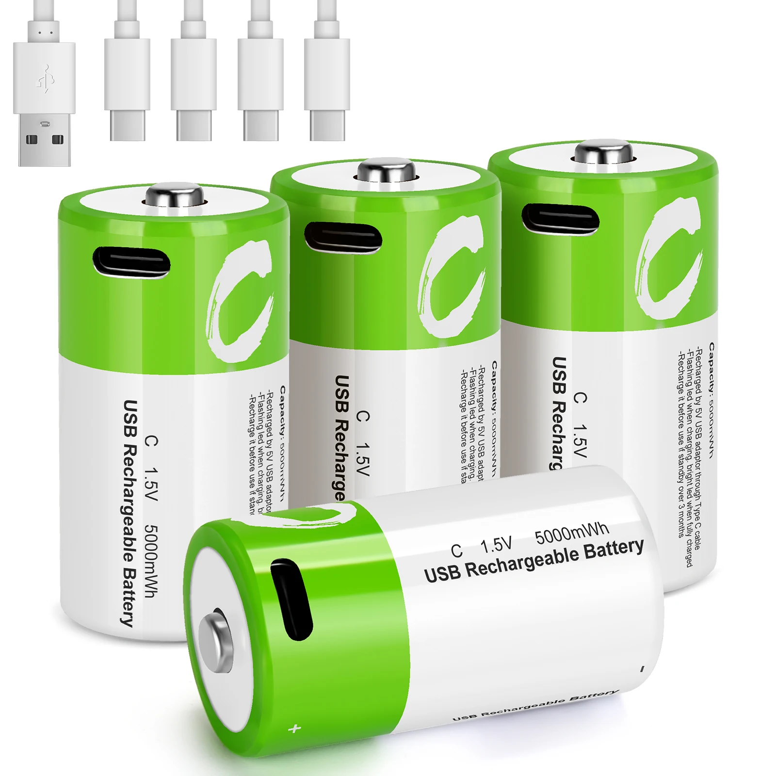 USB-C аккумуляторные батареи с ячейками 5000mWh 3333mAh C размер литий-ионный аккумулятор 1 5 В LR14 Аккумулятор для бытовой техники