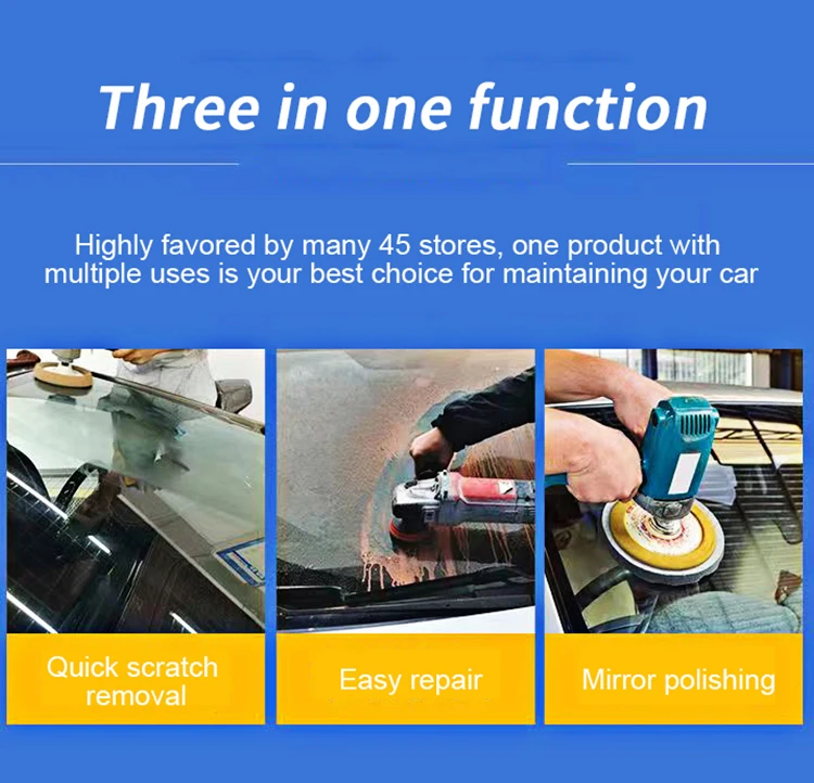 Glass scratch removal, polishing wax, scratch reducing agent, car glass scraping, scratching, grinding and repairing 120ML