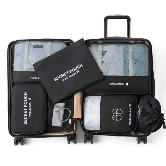 High Quality 7Pcs Set Travel Storage Bag Set Travel Cubes Packing Storage Bag Organizer for Suitcase