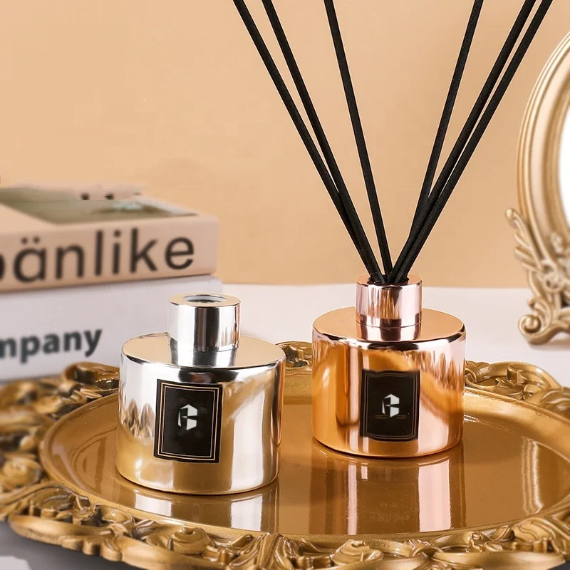 100ML 200ML Home Fragrance Electroplating Silver Luxury Glass Bottle Aroma Diffuser