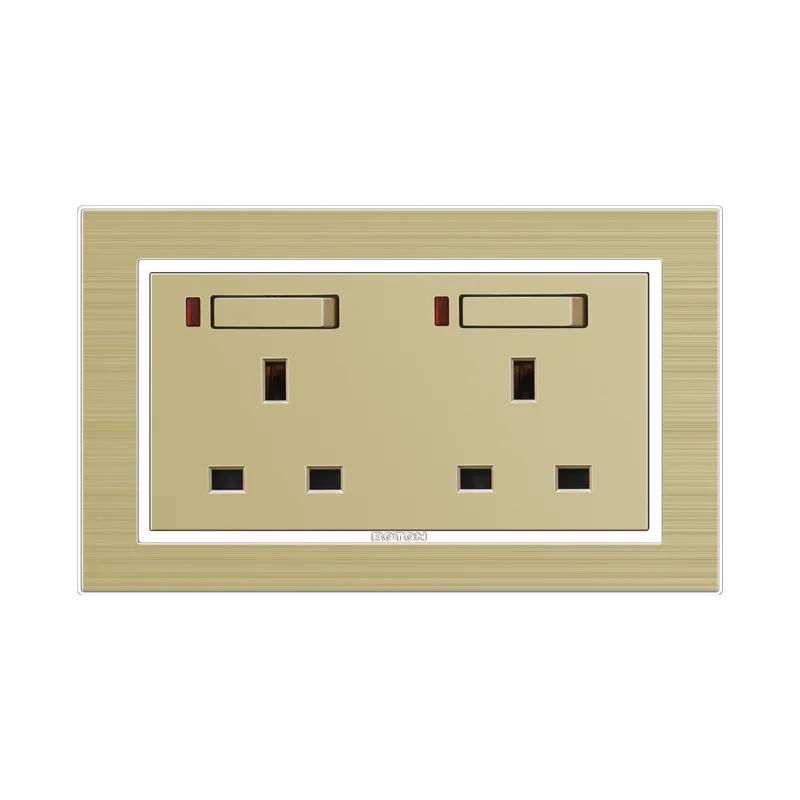 13A UK Standard CB Approved Electric Double Wall Socket