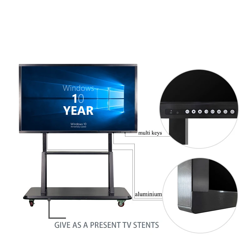 OEM 86 дюймовый умный портативный интерактивный сенсорный экран для белой доски и рекламный экран