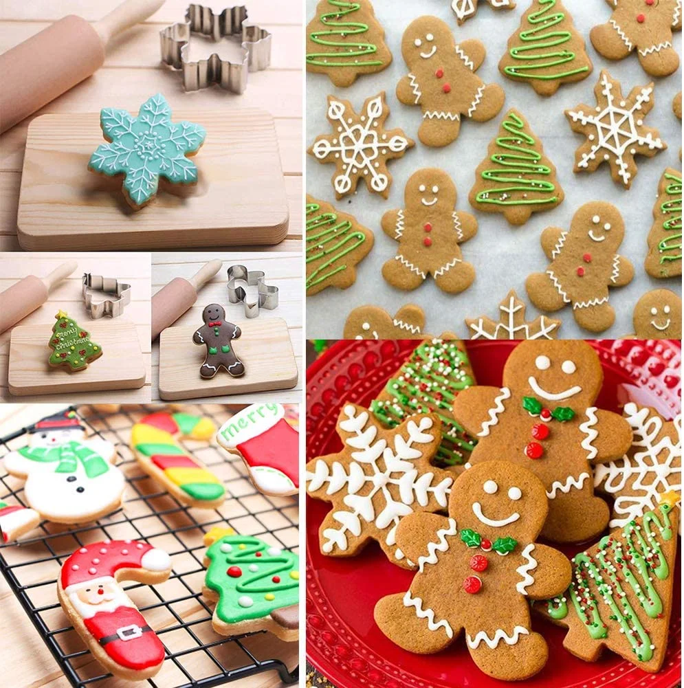 Hot sale stainless steel Christmas Cookie Cutter Set Decent Size Holiday Cookies Molds