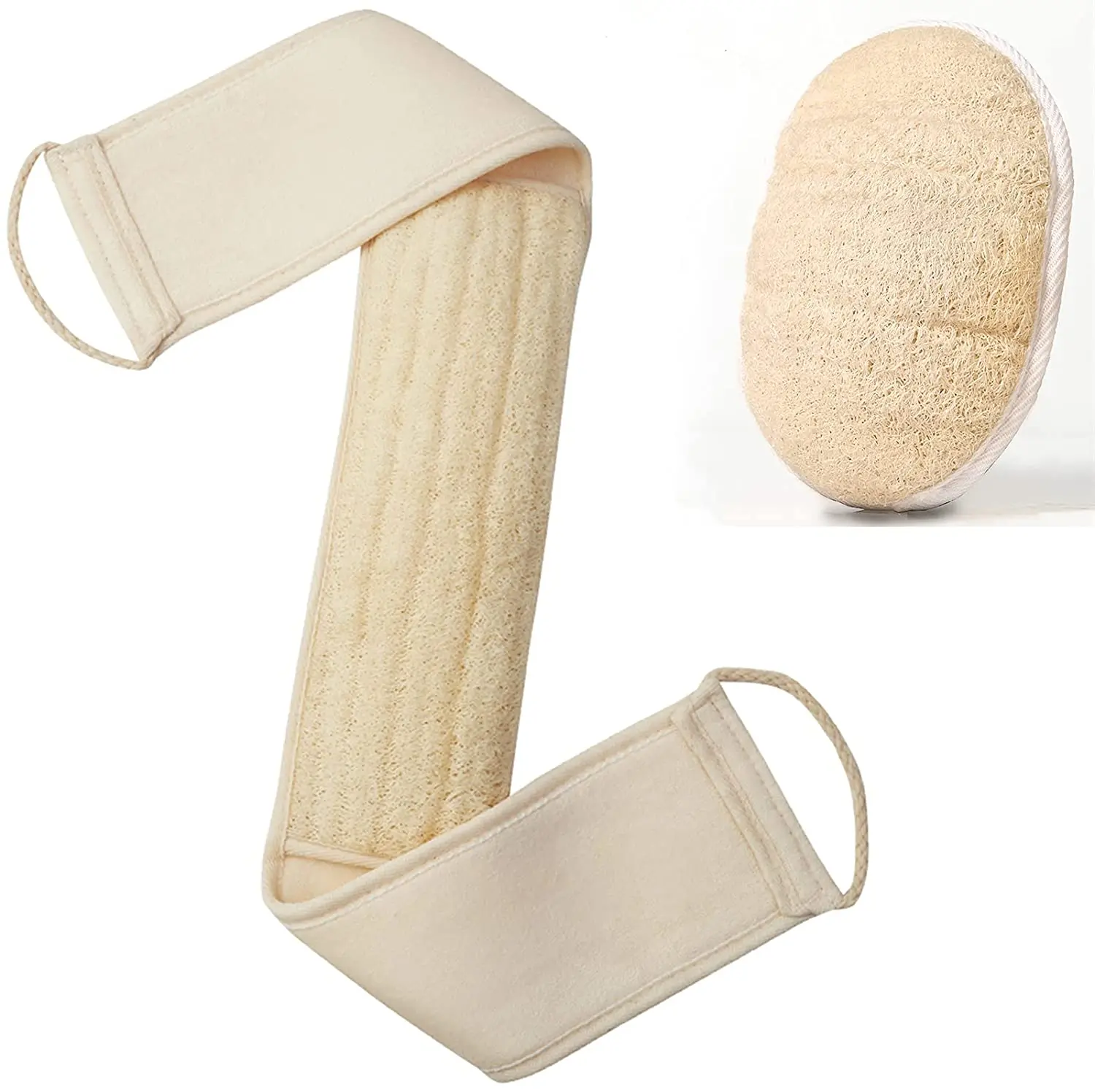 Natural Loofah Exfoliating Back Scrubber For Shower Set