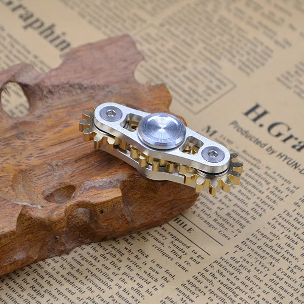 Stress Relief Finger Gyro Spinning Top Fidget Spinner Gears Linkage Fidget Gyro Toy Metal Gear Linkage Fidget Spinner