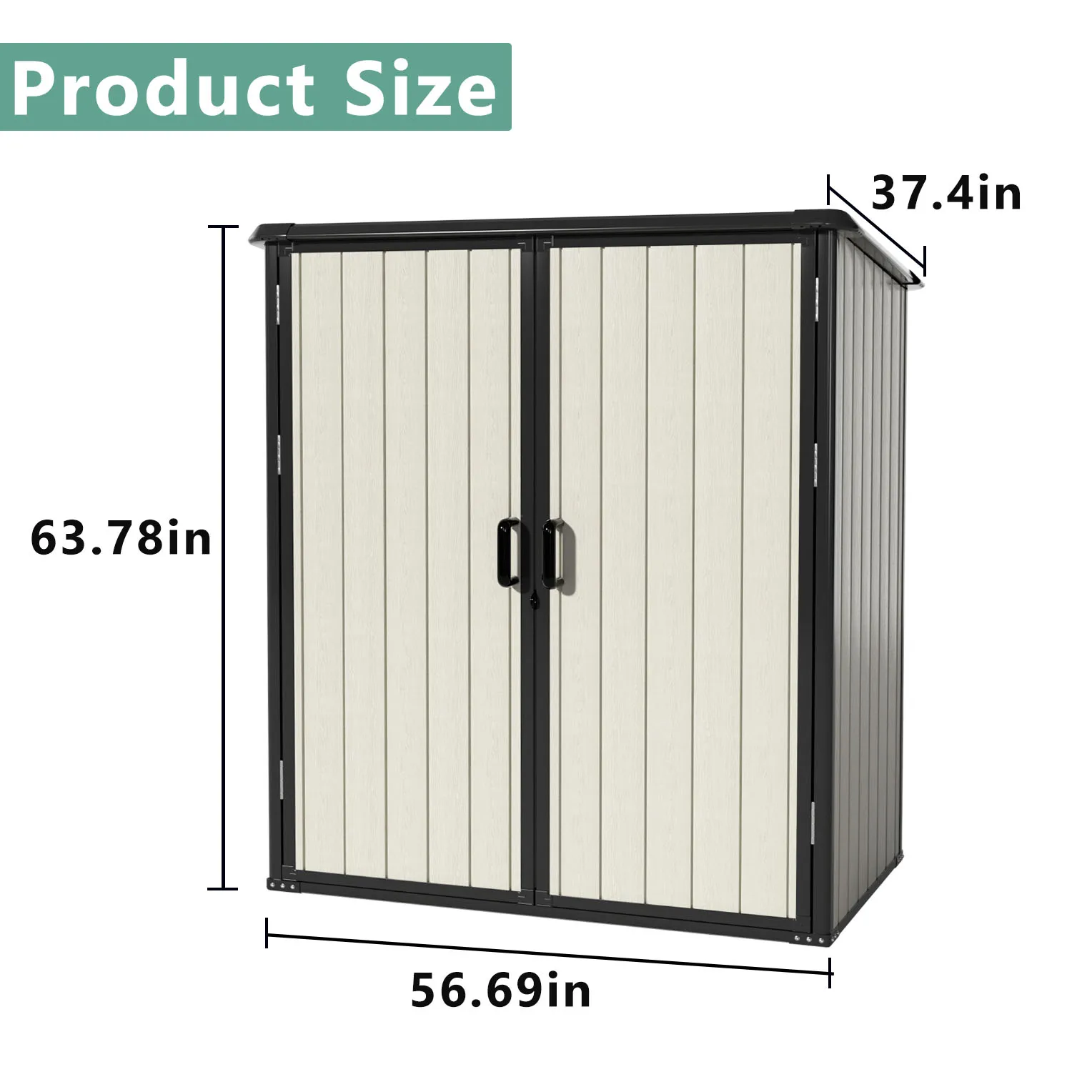 VCAN Modern Design Outdoor Waterproof Large Plastic Storage Box Wheels Handle Foldable Garden Hand Tool Storage Solution House