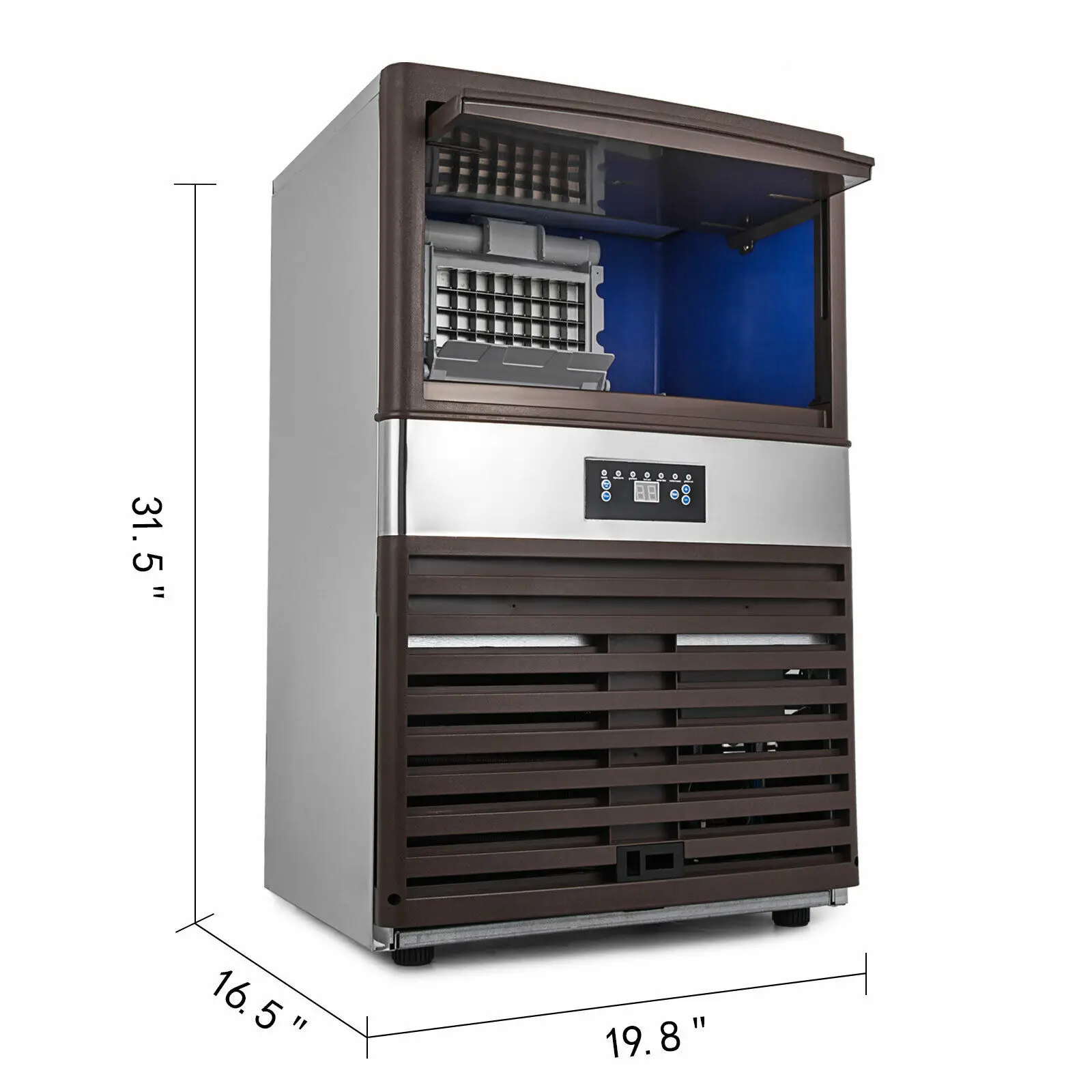 110V 220V 40KG/88LBS Commercial Ice ube Maker Auto Clear Cube Ice Making Machine