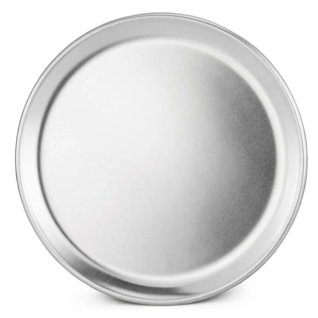Food Grade Aluminum 8 Inch Pizza Pan Heat Evenly Baking Tray for Homemade Cookie Sheet