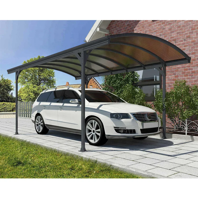 Изготовленный на заказ размер алюминиевый материал профиль навес поликарбоната изогнутая крыша навес