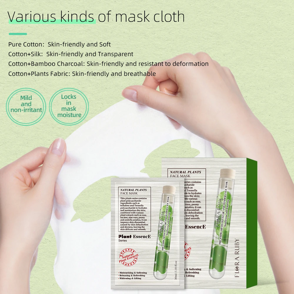 Wholesale Cosmetic Natural Plants Face Sheet Masks Moisturizing Collagen Tea Tree Hydrating Facial Mask