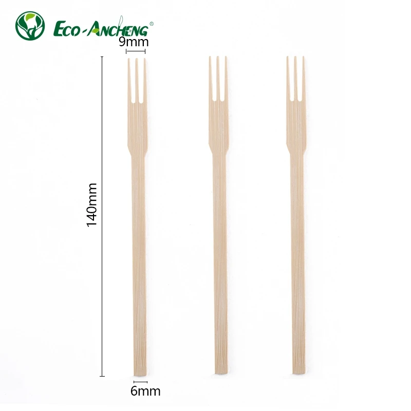 Wholesale 100% Biodegradable Bamboo Fruit Fork Disposable Forks