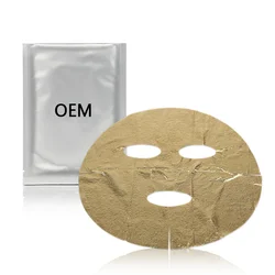 Chinese 24 K Golden Whitening Anti-Wrinkle Printed Images Moisturizing Nail Gold Foil Sheet Organic Facial Mask