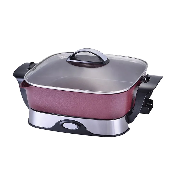 Family Size Non-stick Oil Free Factory Direct Amazon Portable Hot Pot Electric Skillet