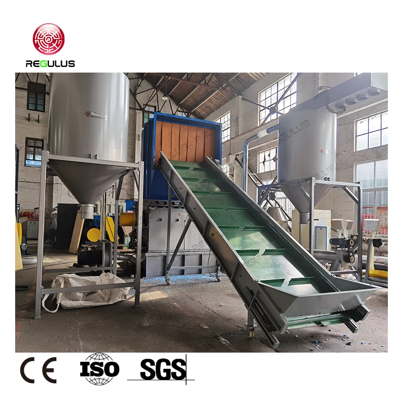 Hopper Type Automatic Plastic Films PET Bottle Basket Frames Crusher Machine