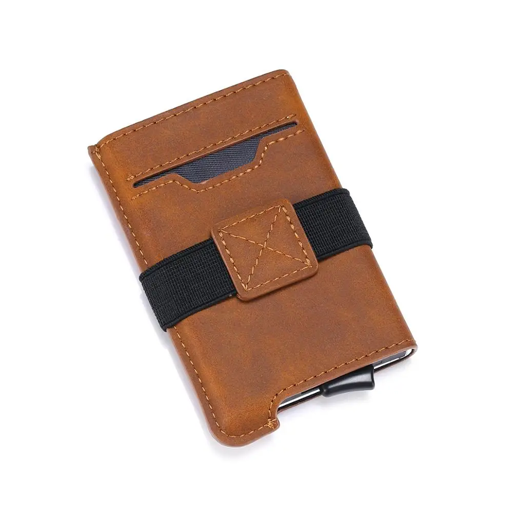 
2020 hotsale Wholesale Amazon Best Seller RFID Blocking Men Leather Aluminium Business ID Credit Card Holder Wallet for Men 