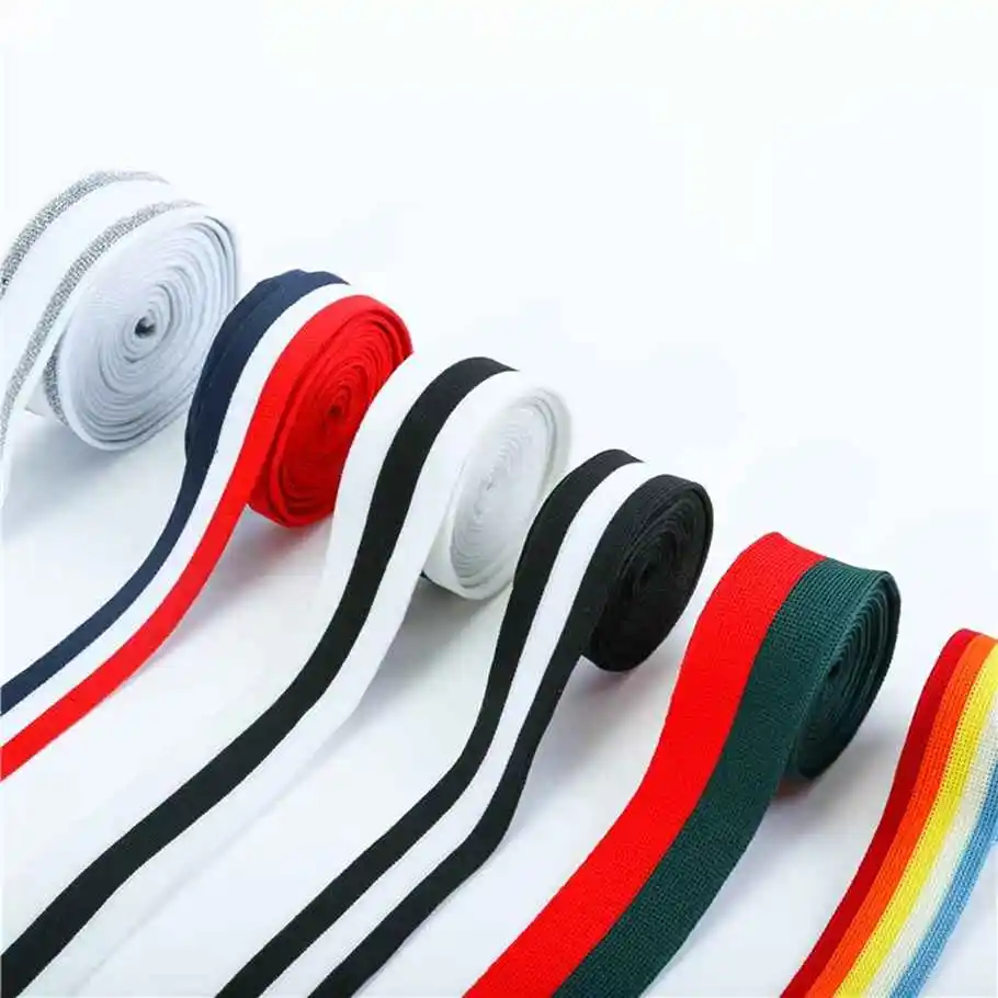 Intermittent striped elastic band wholesale nylon material waistband elastic band exposed in stock width 2.0 cm 3.0 cm