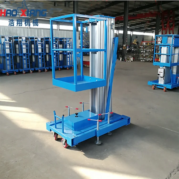  Электрический мобильный гидравлический одномачтовый подъемник из алюминиевого сплава Рабочая платформа мужской