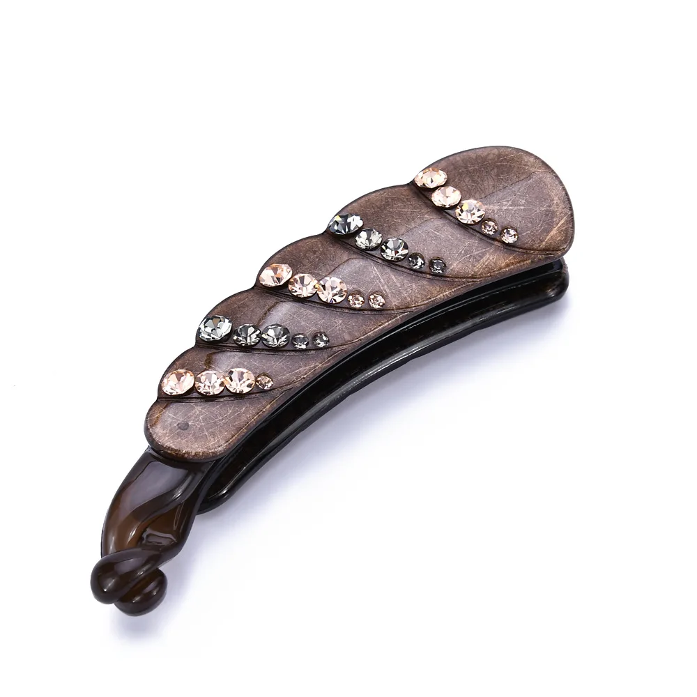 
Acrylic hairpin headdress banana clip hair band vertical clip elegant Leaf Lady banana clip 