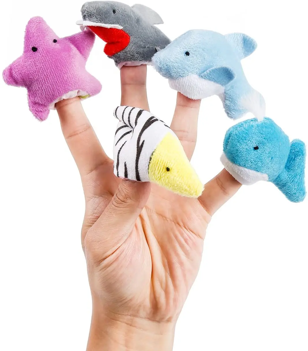 professional children cute 20pcs cartoon soft velvet handmade plush toys animal finger puppets