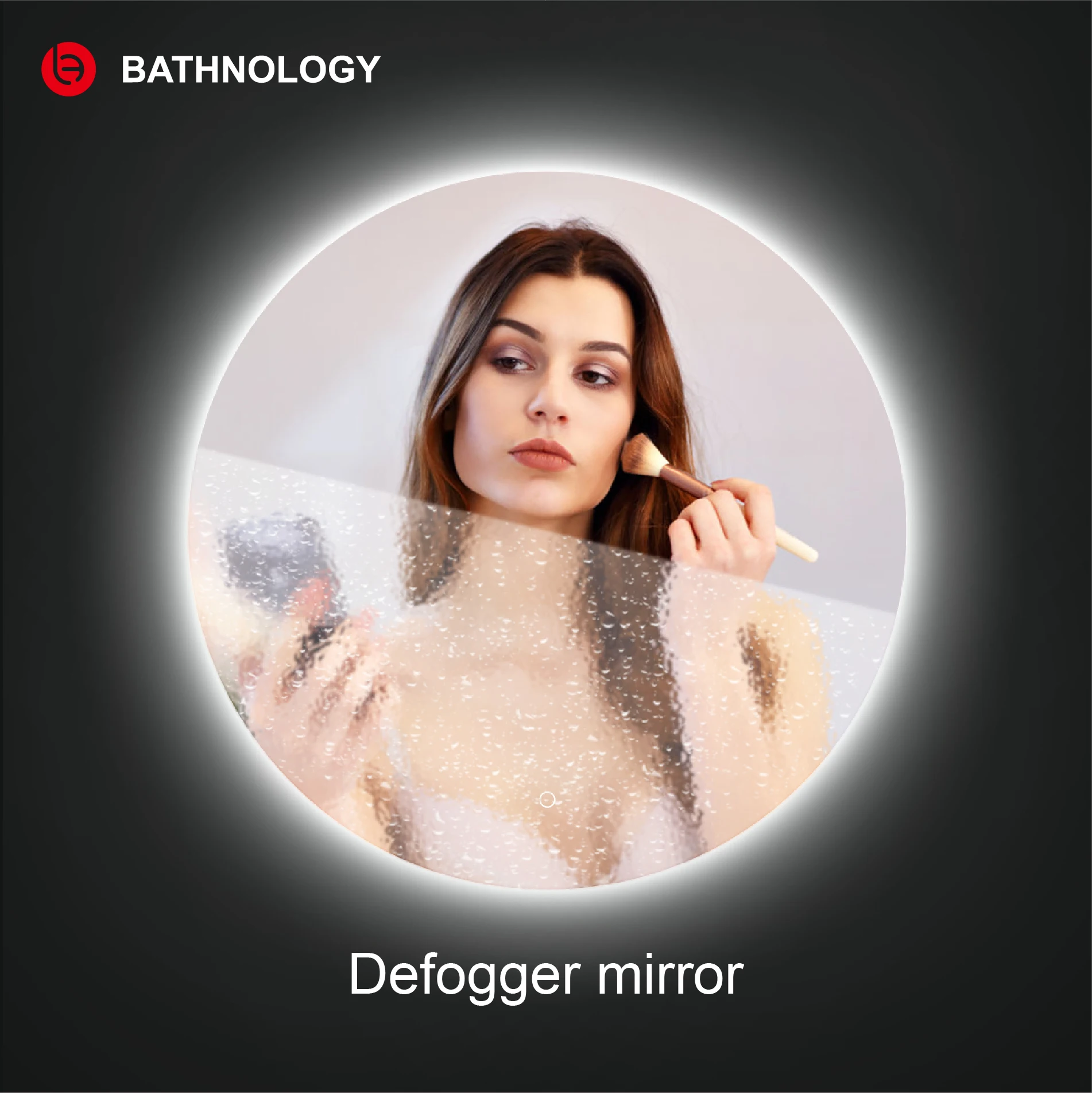 Modern round led mirror Anti-fog Function 5mm Double Screen Touch round design led mirror bathroom