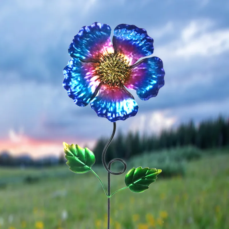 YJL wholesale Iron Garden Decoration Metal Outdoor colorful flower Decoration courtyards Decoration