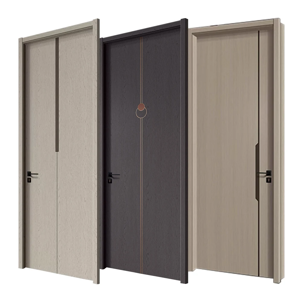 Wholesale interior Room Solid Wood Doors plywood veneer door design Melamine mdf HDF Veneer Board Interior Doors