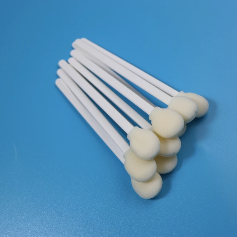 Disposable White PP Stick Big Round Head Sponge Stick Medical Foam Swab Applicator