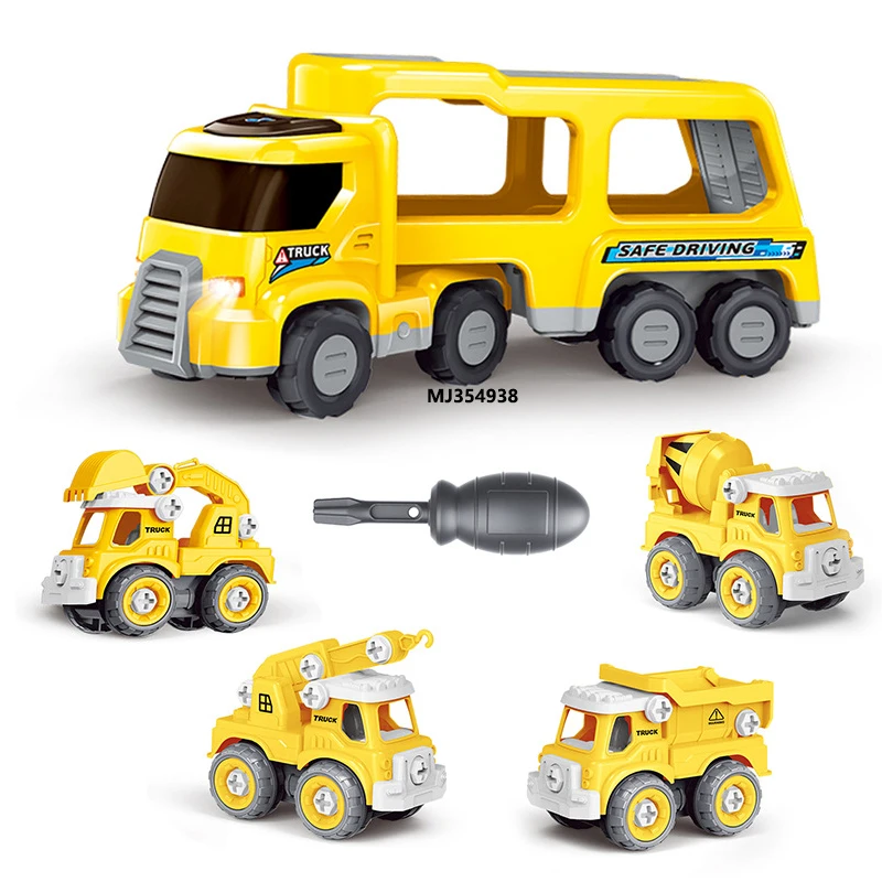 Electric double layer friction toy vehicle inertia Engineering truck with light sound