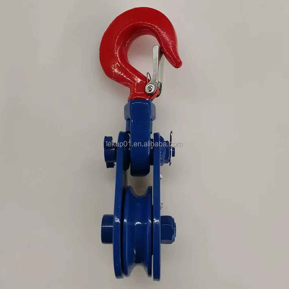 American Style Open-end Swivel Hook Single Sheave Pulley Light Type Champion Snatch Block with Hook Lifting Wire Rope Pulley