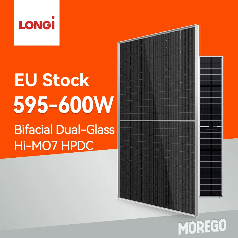 Longi solar HiMO7 двулицевой двойной стеклянный PV-модуль эффективности и мощности солнечных панелей 595 Вт 600 605