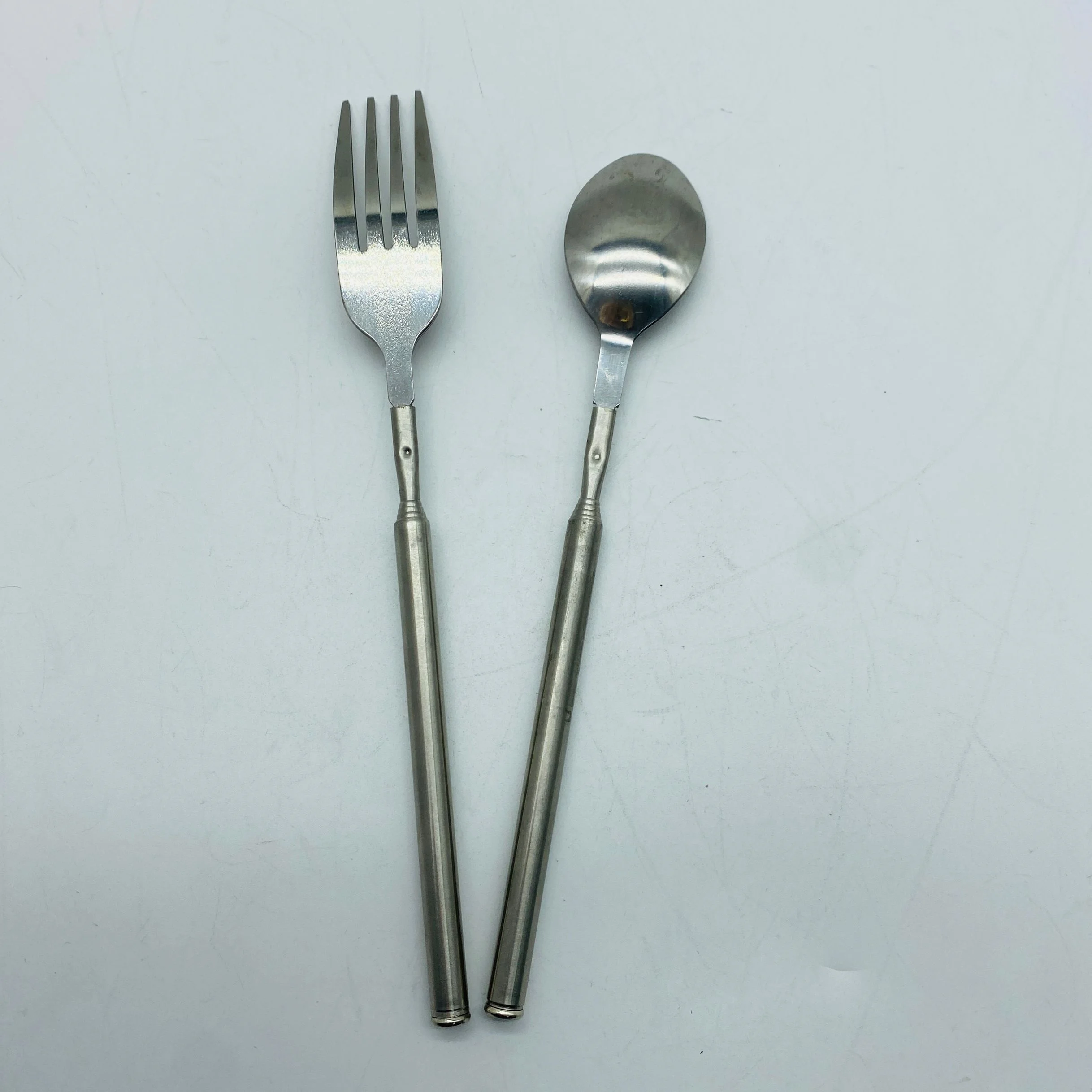 Extension Camping Forks And Spoons BBQ Tool Stainless Steel Telescopic Pole For Outdoor Picnic Family Party