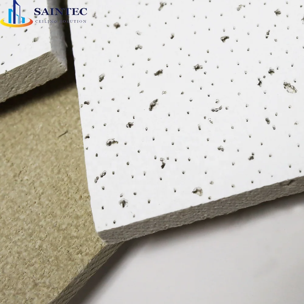Acoustic mineral fibre wood covering soundproof ceiling tile