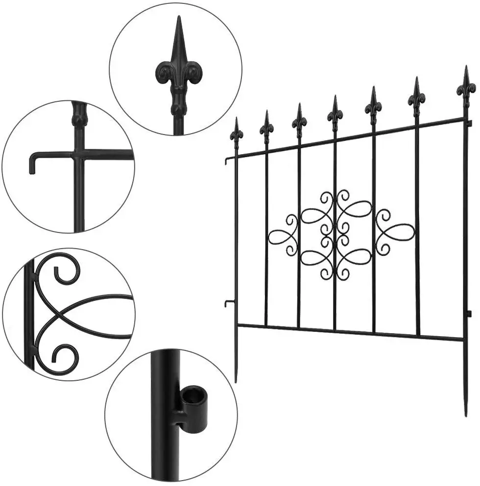 
Outdoor Decorative Metal Garden Fence Panel Animal Barrier Iron Folding Edge Wire Border Fence 