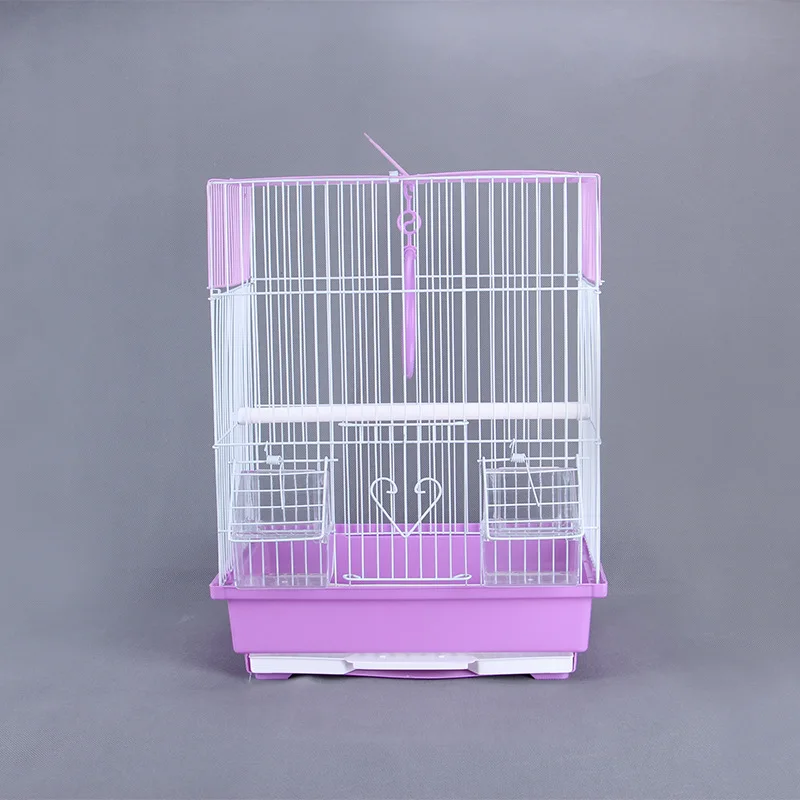 Simple portable small fashion design pink canary bird cage for sale