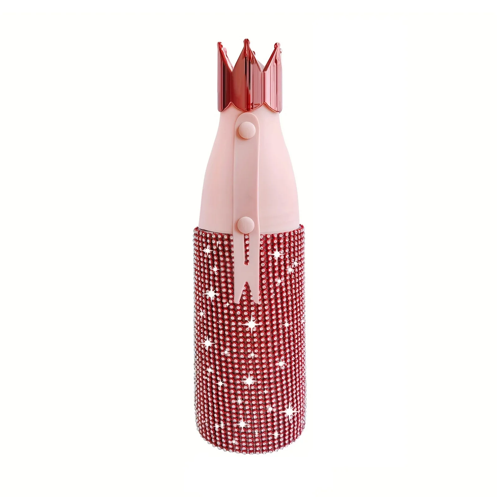 DD2753 Crown Stainless Steel Insulated Flask Diamond Bling Straight Women Girls Bottle Rhinestone Thermos Cup