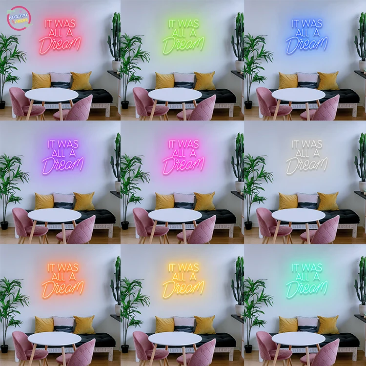 Koncept Drop Shipping 20 Inch IT WAS ALL A Dream business sign Custom Neon Advertising LED Neon Sign