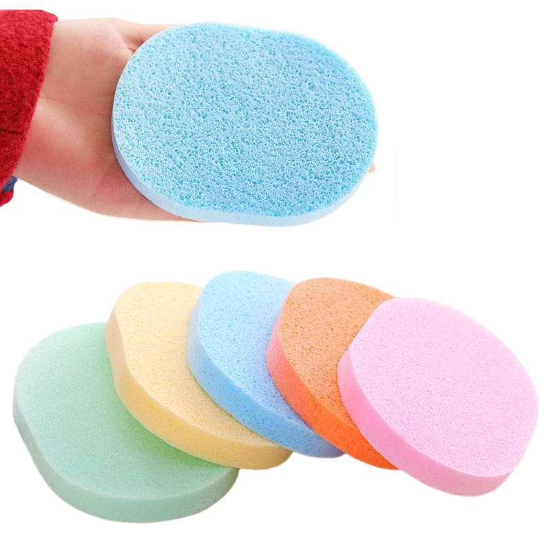 Beauty Microfiber Puff Makeup Cellulose Facial Cleaning Random Color Exfoliator Cosmetic Tool Pva Seaweed Face Wash Sponge