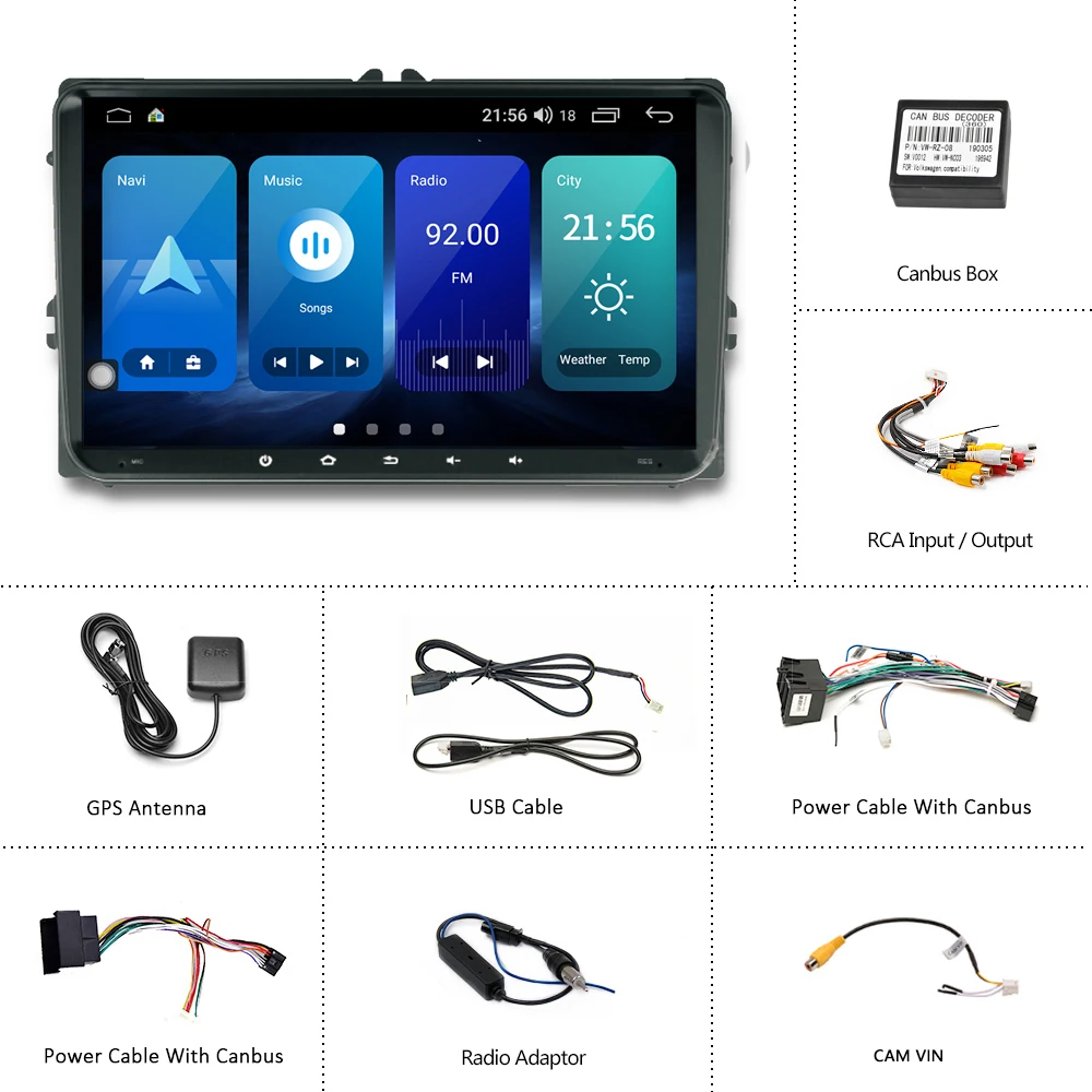 9 inch Android 13.0 gps wifi Carplay touch screen radio for car android car radio for VW