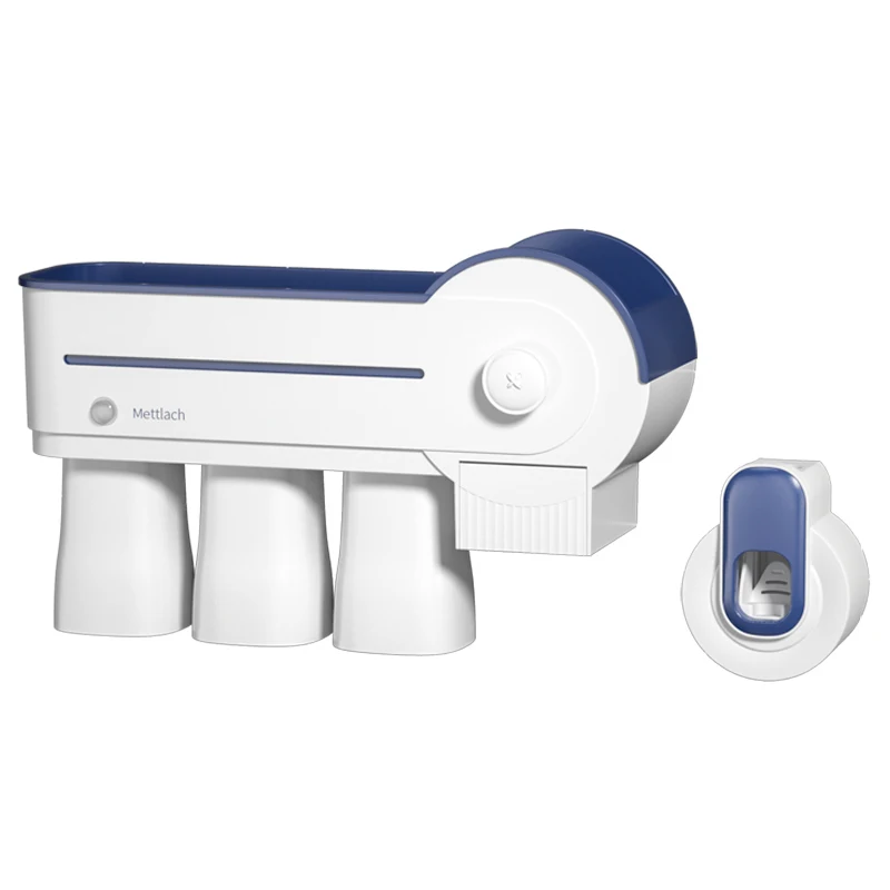Toothbrush Holder With UV Disinfection Plastic Toothpaste Dispenser