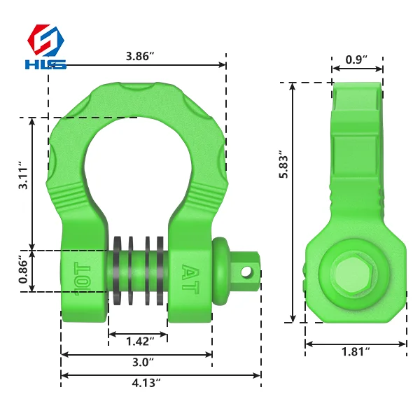 35T Breaking  Strength shackle body 45# carbon steel Recovery 4x4 Offroad Tool 10Ton towing shackle