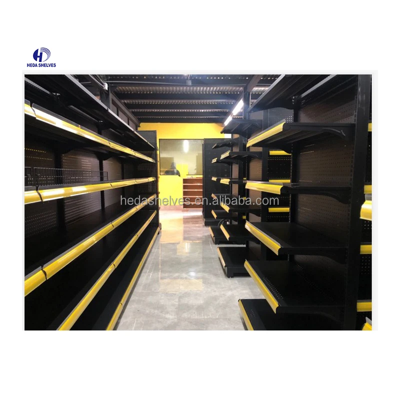 Двойные/односторонние стеллажи для супермаркетов стальные полки